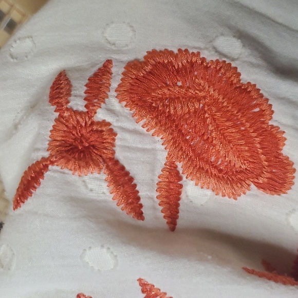 Ivy Jane Coral Flowers Natural 100 Percent Cotton Dress RARE - Picture 6 of 7